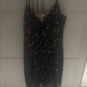 City Chic Blue and Cream Lace Mini Dress